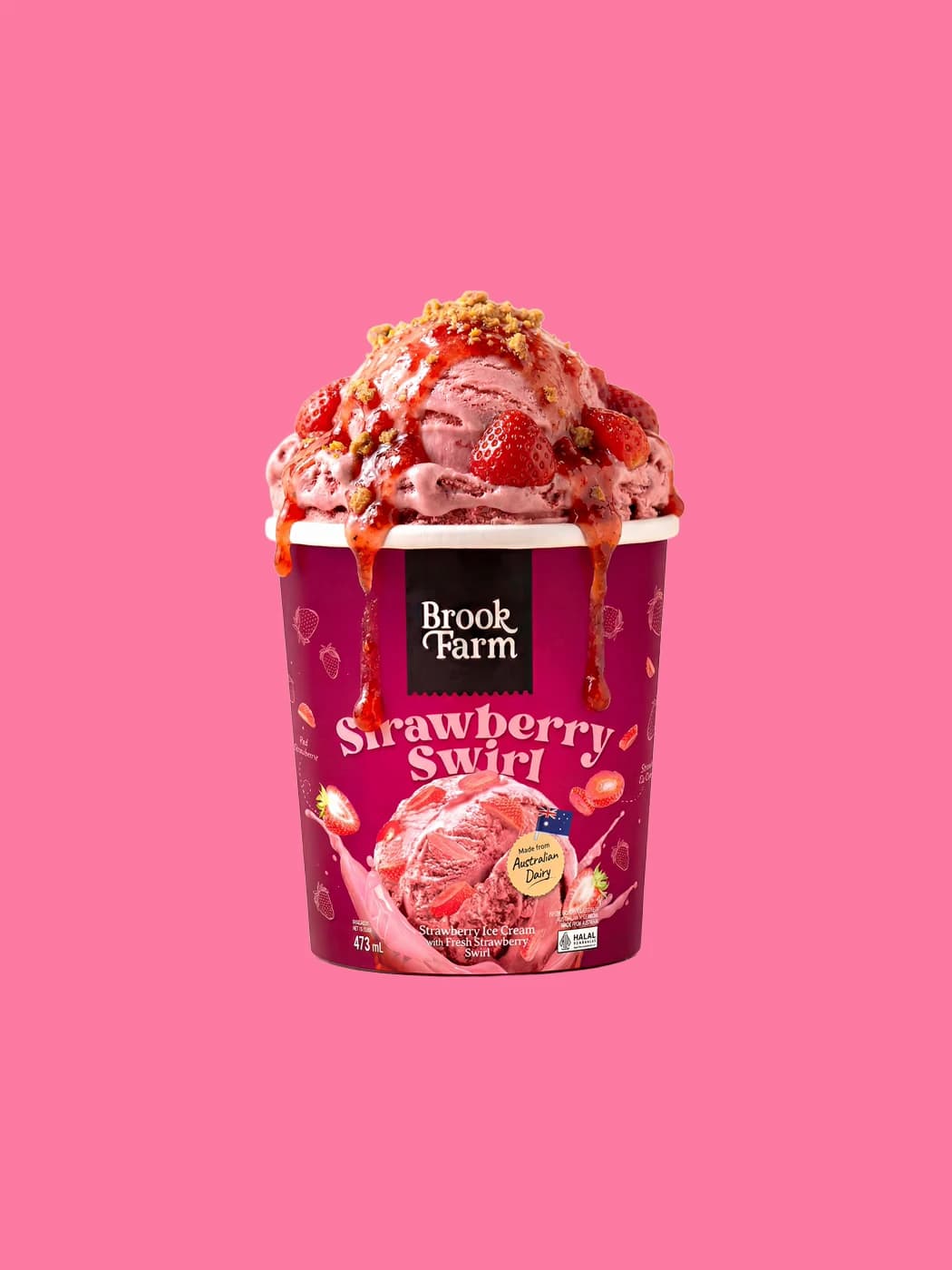 Brook Farm Strawberry Swirl ice cream