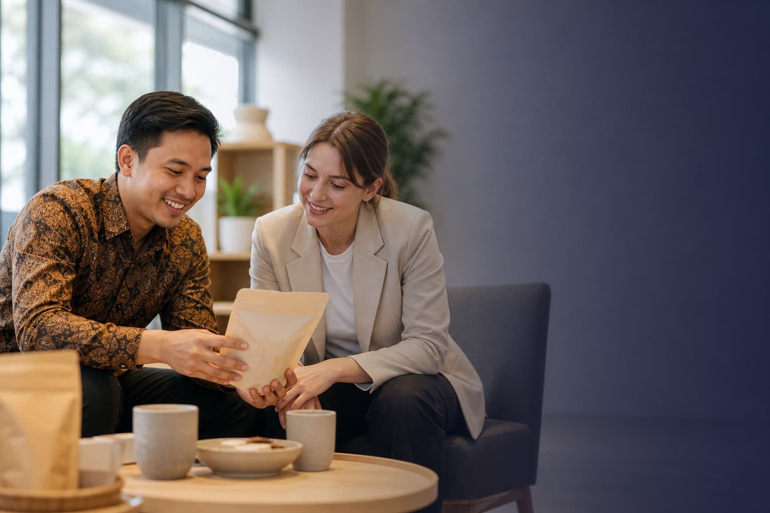 A Sukanda representative working through an order with a partner